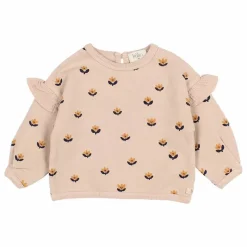 New Búho Sweat Naïf Volants Coton Bio | Rose
