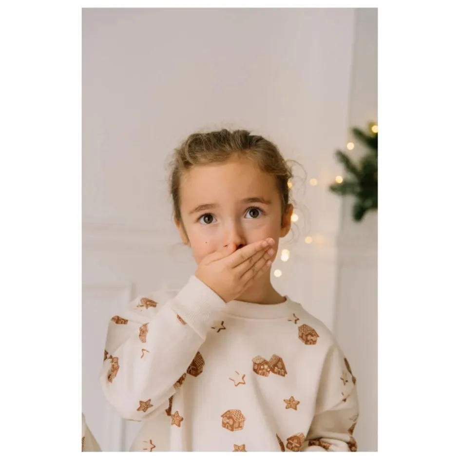 Discount Studio Bohème Sweat Ours Noël Coton Bio | Ecru