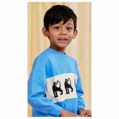 Mini Rodini Sweat Panther Coton Bio | Bleu azur