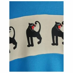 Mini Rodini Sweat Panther Coton Bio | Bleu azur