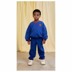 Online Mini Rodini Sweat Rayé Coton Bio | Bleu roi