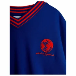 Online Mini Rodini Sweat Rayé Coton Bio | Bleu roi