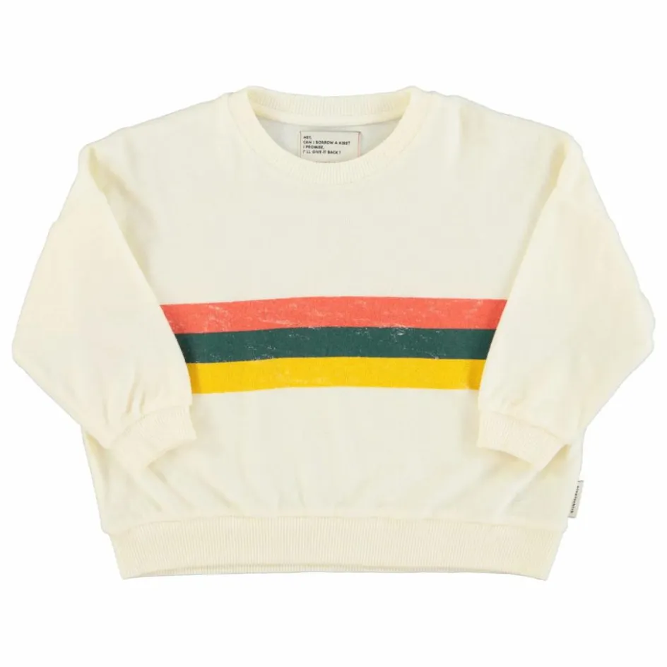 Best Piupiuchick Sweat Rayure Eponge Bio | Ecru