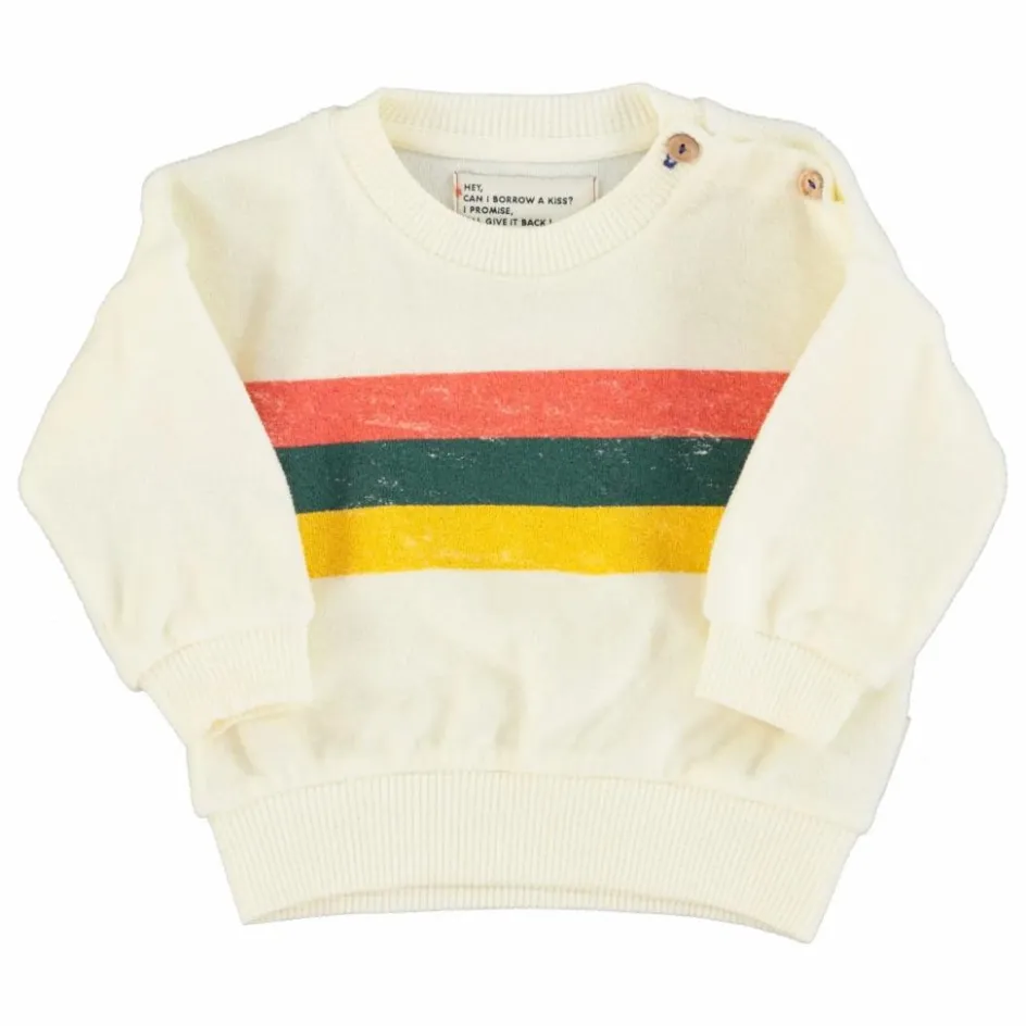 Best Piupiuchick Sweat Rayure Eponge Bio | Ecru