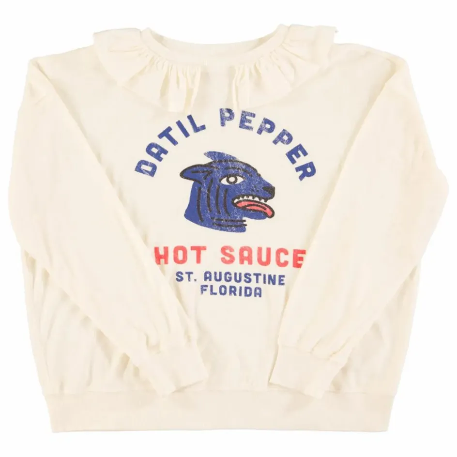 New Sisters Department Sweat Terese Datil Pepper Terry Coton Bio | Blanc