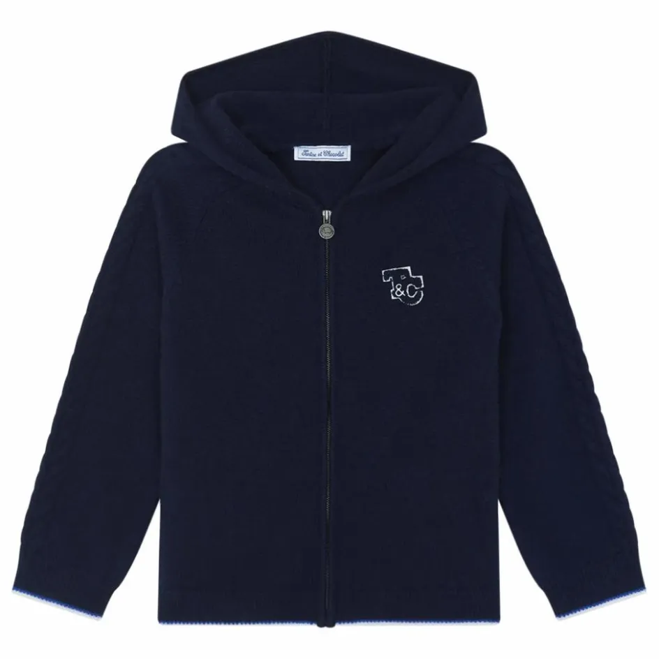Sale Tartine et Chocolat Sweat Torsades Laine | Bleu marine
