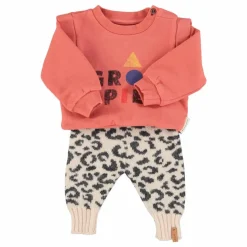 Sale Piupiuchick Sweat Volants Groupie Coton Bio | Corail