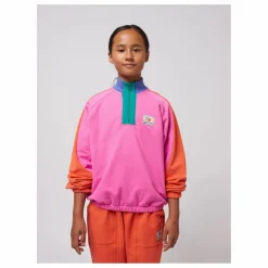 Hot Bobo Choses Sweat Zippé Colorblock Coton Bio | Rose