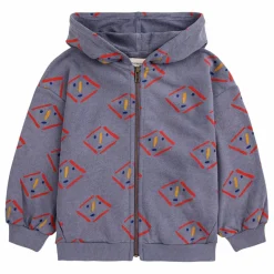 Best Bobo Choses Sweat Zippé Coton Bio Visages | Gris anthracite