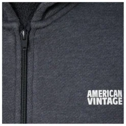 American Vintage Sweat Zippé Doven | Gris anthracite chiné