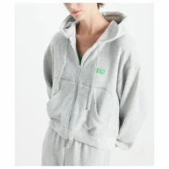 Discount American Vintage Sweat Zippé Evona | Gris chiné clair