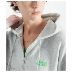 Discount American Vintage Sweat Zippé Evona | Gris chiné clair