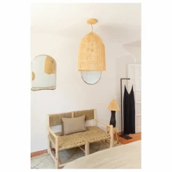Cosydar Système électrique, rosace en raphia || Luminaires