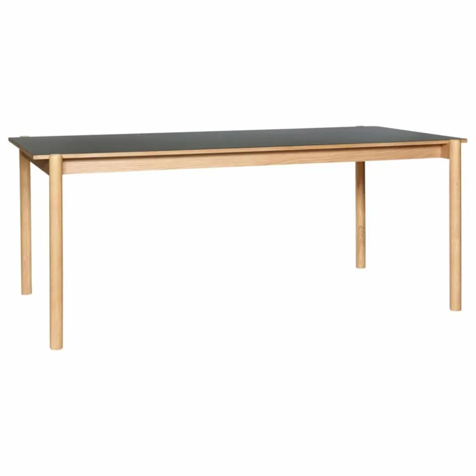 New Hübsch Table à manger en chêne Oblique | Noir