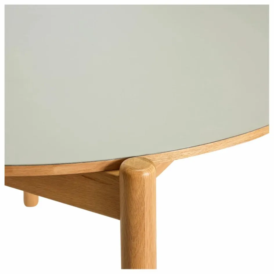 Discount Hübsch Table à manger ronde Oblique | Gris clair