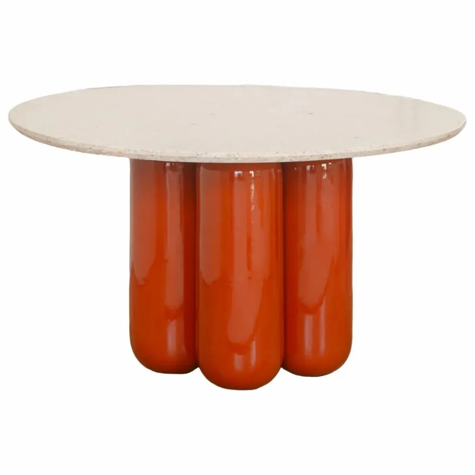 Cosin Table basse avec plateau en matière recyclée | Terracotta