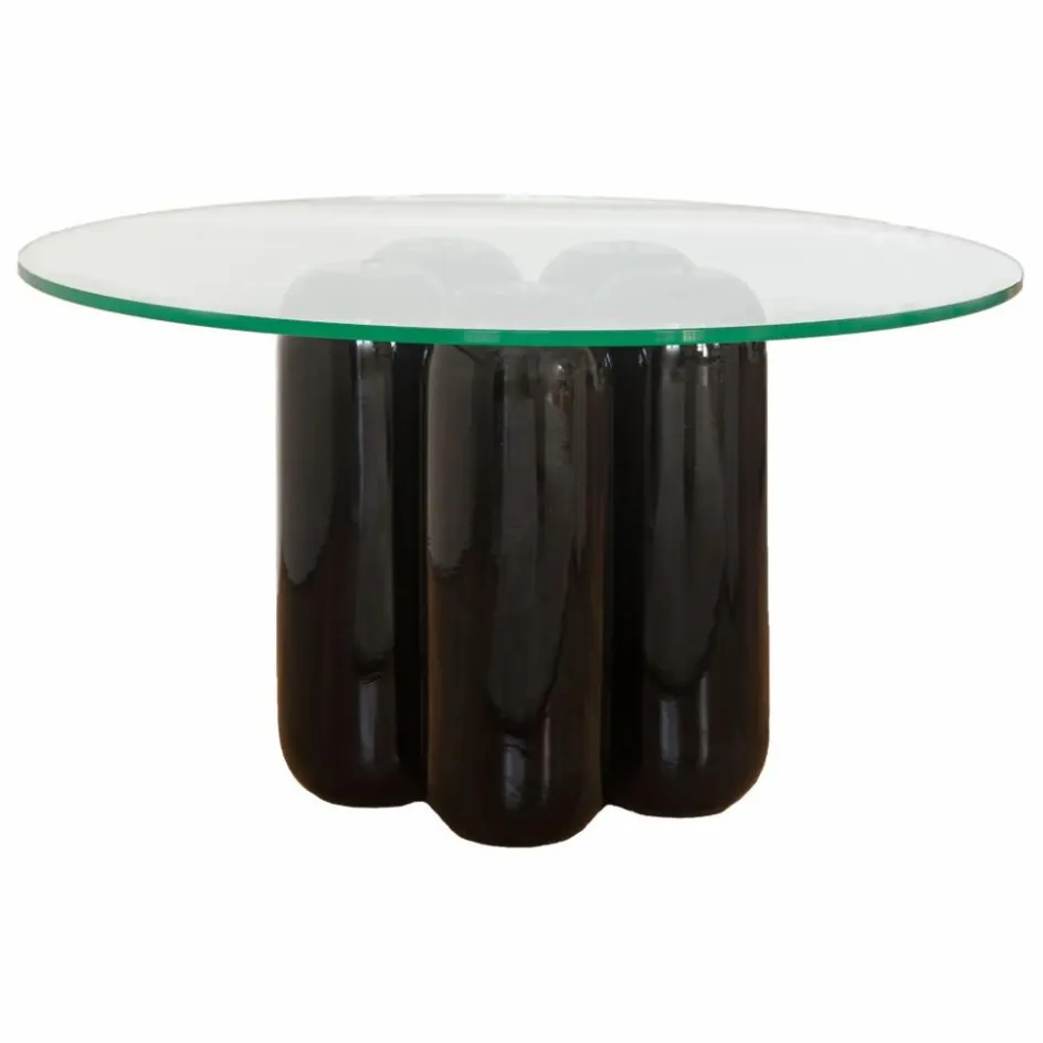 Clearance Cosin Table basse avec plateau en verre | Noir