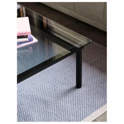 Hay Tables, Bureaux*Table basse en verre Kofi, pietement en chêne |