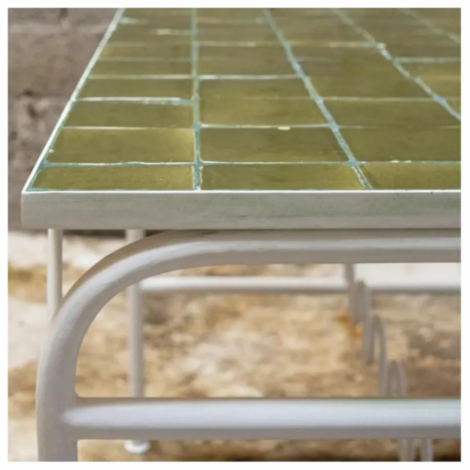 Hot Honoré Table céramique Dolores | Vert kaki