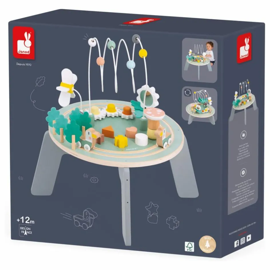 Janod Table d'activités Le Jardin| Jouets D'Éveil|Jouets D'Éveil