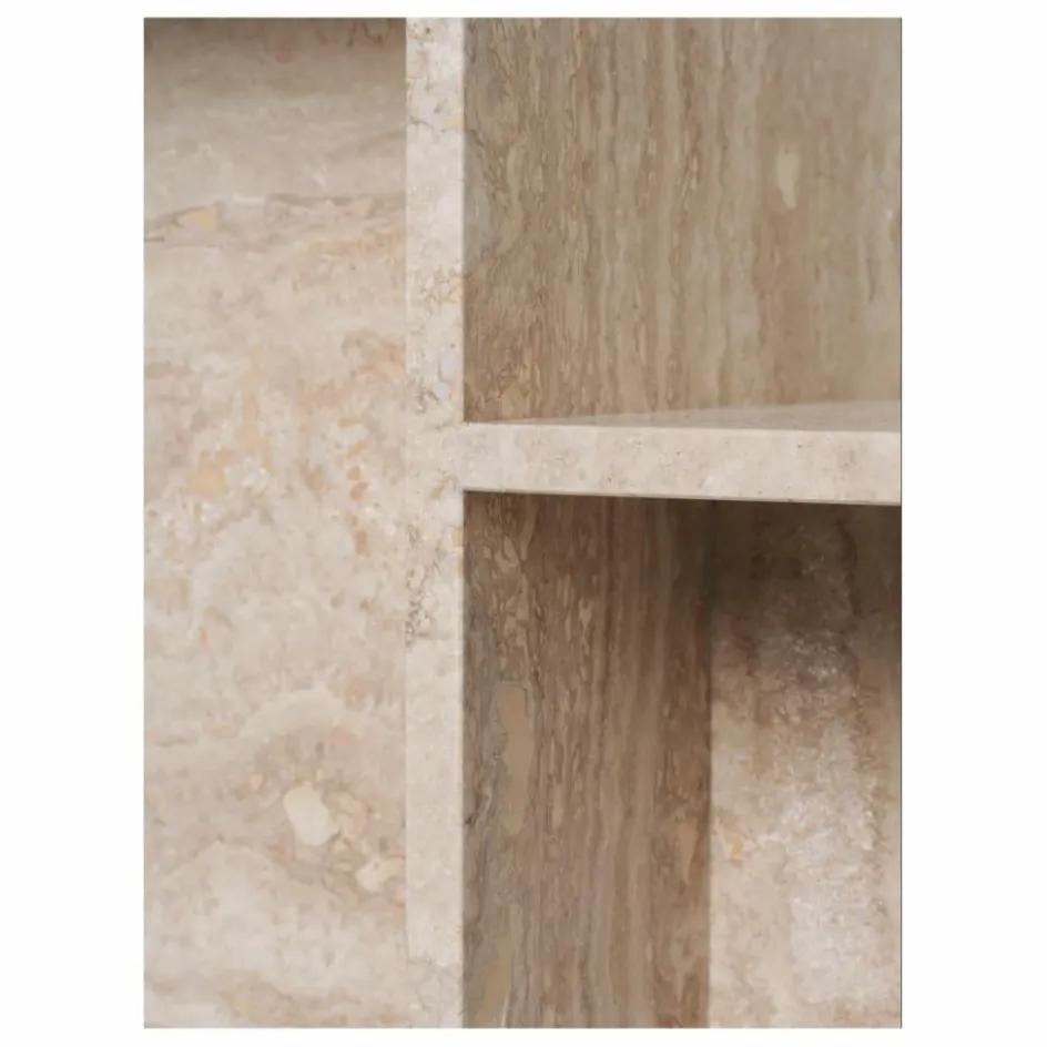 Ferm Living Table d'appoint Distinct en travertin | Beige