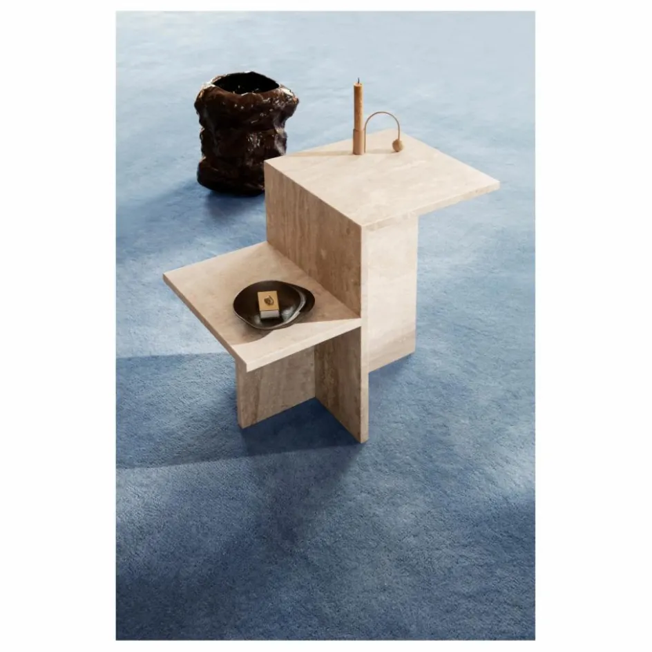 Ferm Living Table d'appoint Distinct en travertin | Beige