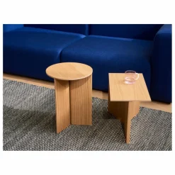 Hot Hay Table d'appoint Slit ronde en bois | Chêne