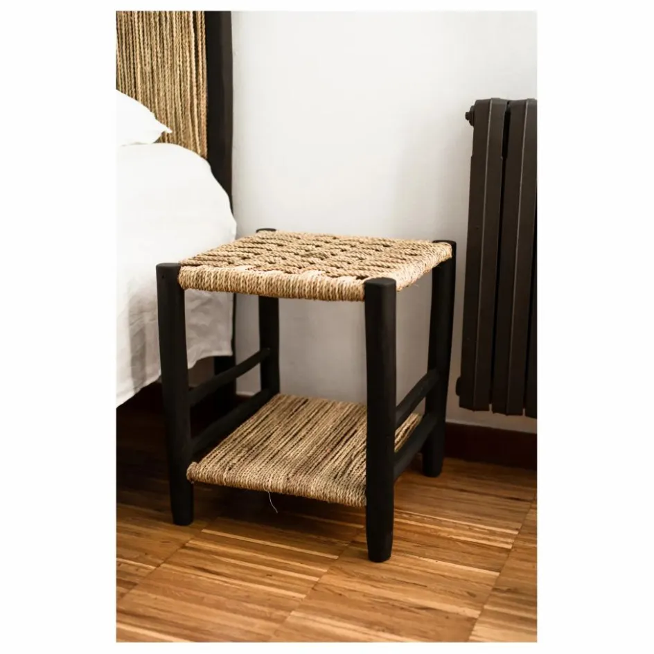 Sale Table de nuit en bois peint et palme | Tables, Bureaux|Lits, Tables De Chevet