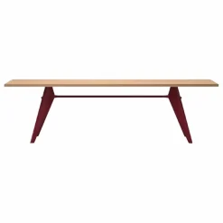 Outlet Vitra Table EM - piètement Rouge Japonais - Jean Prouvé | Chêne