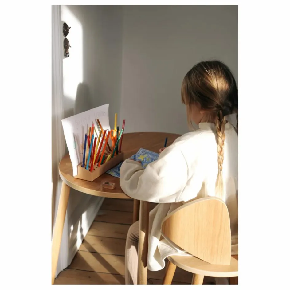 New Nofred Table et chaise d'écolier en Souris | Chêne