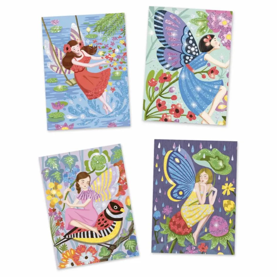 Discount Djeco Tableau à pailleter La douceur des fées Multicolore