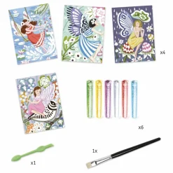 Discount Djeco Tableau à pailleter La douceur des fées Multicolore