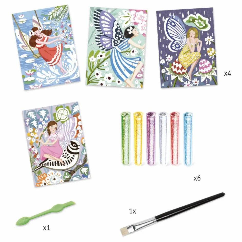 Discount Djeco Tableau à pailleter La douceur des fées Multicolore