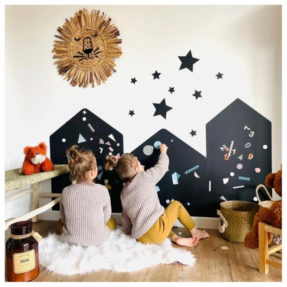 Hot Ferflex Tableau magnétique « Ma ville » et son jeu de 21 formes géométriques Multicolore