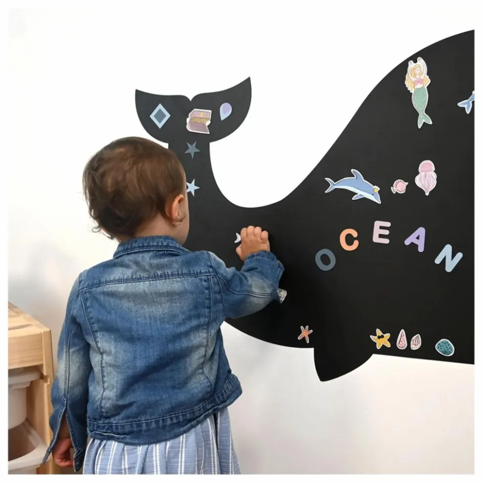 Online Tableau magnétique Baleine et son jeu de 21 formes géométriques Jeux Éducatifs