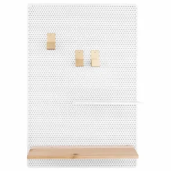 Clearance Present Time Tableau mémo en métal perforé | Blanc