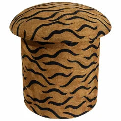 Sale Doing Goods Tabouret brodé Maya Tiger | Camel