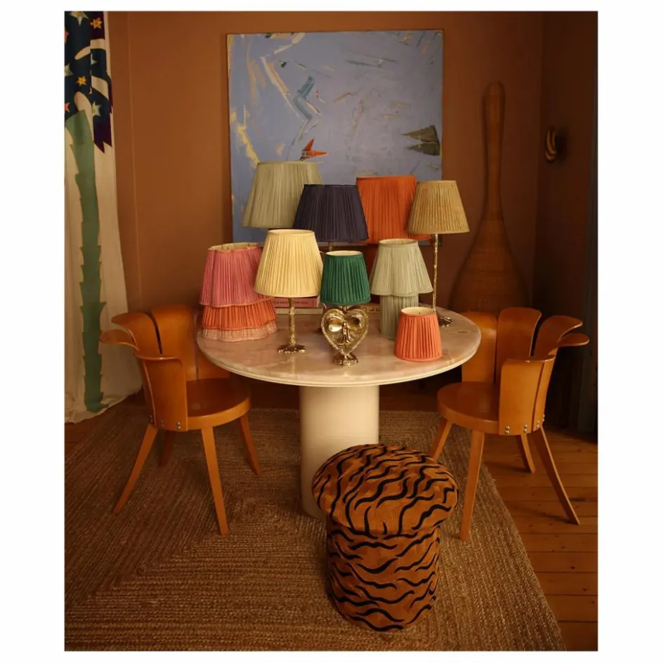 Sale Doing Goods Tabouret brodé Maya Tiger | Camel