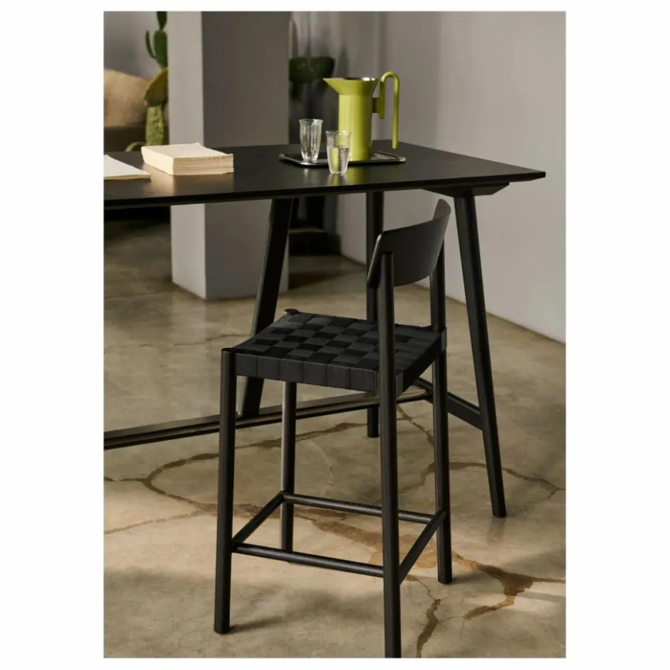 Clearance & Tradition Tabouret de bar sangles es 75 cm Betty TK15 en frêne | Noir