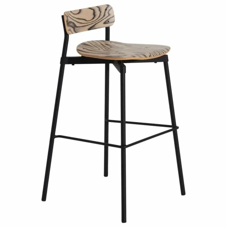 Discount Petite friture Tabouret en bois de hêtre Fromme | Noir