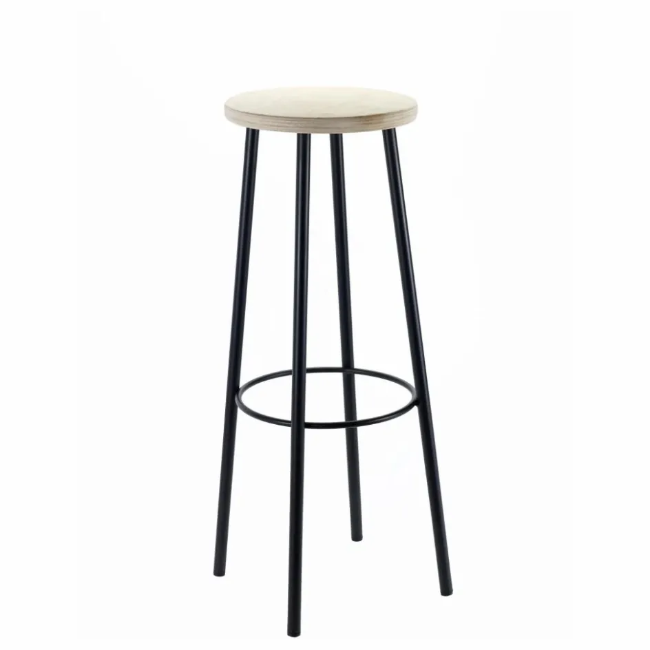 Clearance Serax Tabouret en bois, piétement en métal | Noir
