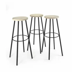 Clearance Serax Tabouret en bois, piétement en métal | Noir