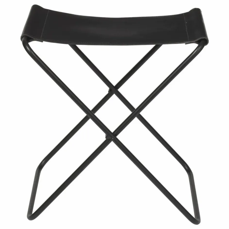Broste Copenhagen Tabouret pliant en cuir Nola| Chaises, Tabourets, Bancs