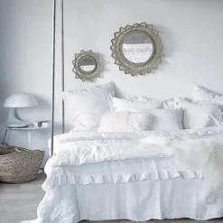 Maison de Vacances Taie d'oreiller Boho en Lin Lavé || Linge De Lit