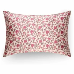Outlet Taie d'oreiller en soie de mûrier imprimé Fleuri | Femme Linge De Lit|Soins Des Cheveux