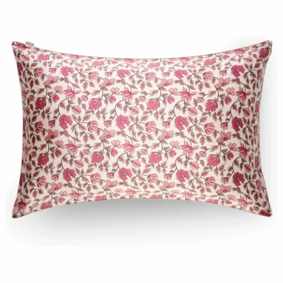 Outlet Taie d'oreiller en soie de mûrier imprimé Fleuri | Femme Linge De Lit|Soins Des Cheveux