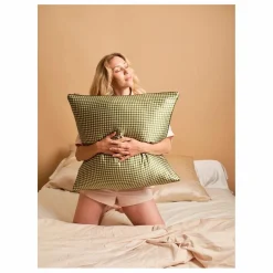 Emily's Pillow Taie d'oreiller en soie de mûrier imprimé Vichy ||Femme Linge De Lit|Soins Des Cheveux