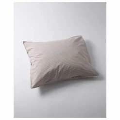 Suite 702 Taie d'oreiller Striped en percale organique - Brown-Ecru ||Enfant Linge De Lit Enfant|Linge De Lit