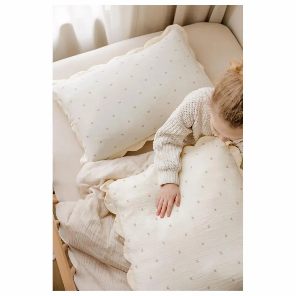 Soft Spot Taies d'oreiller Ribbon en coton bio - Set de 2 ||Enfant Linge De Lit Enfant