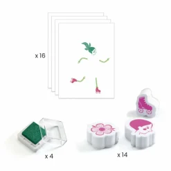 Djeco Tampons Flower girls Multicolore